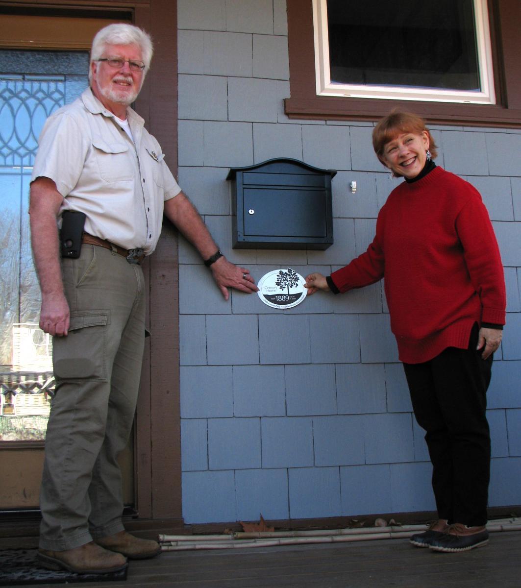 Ed and Mary with their newly minted century home plaque.