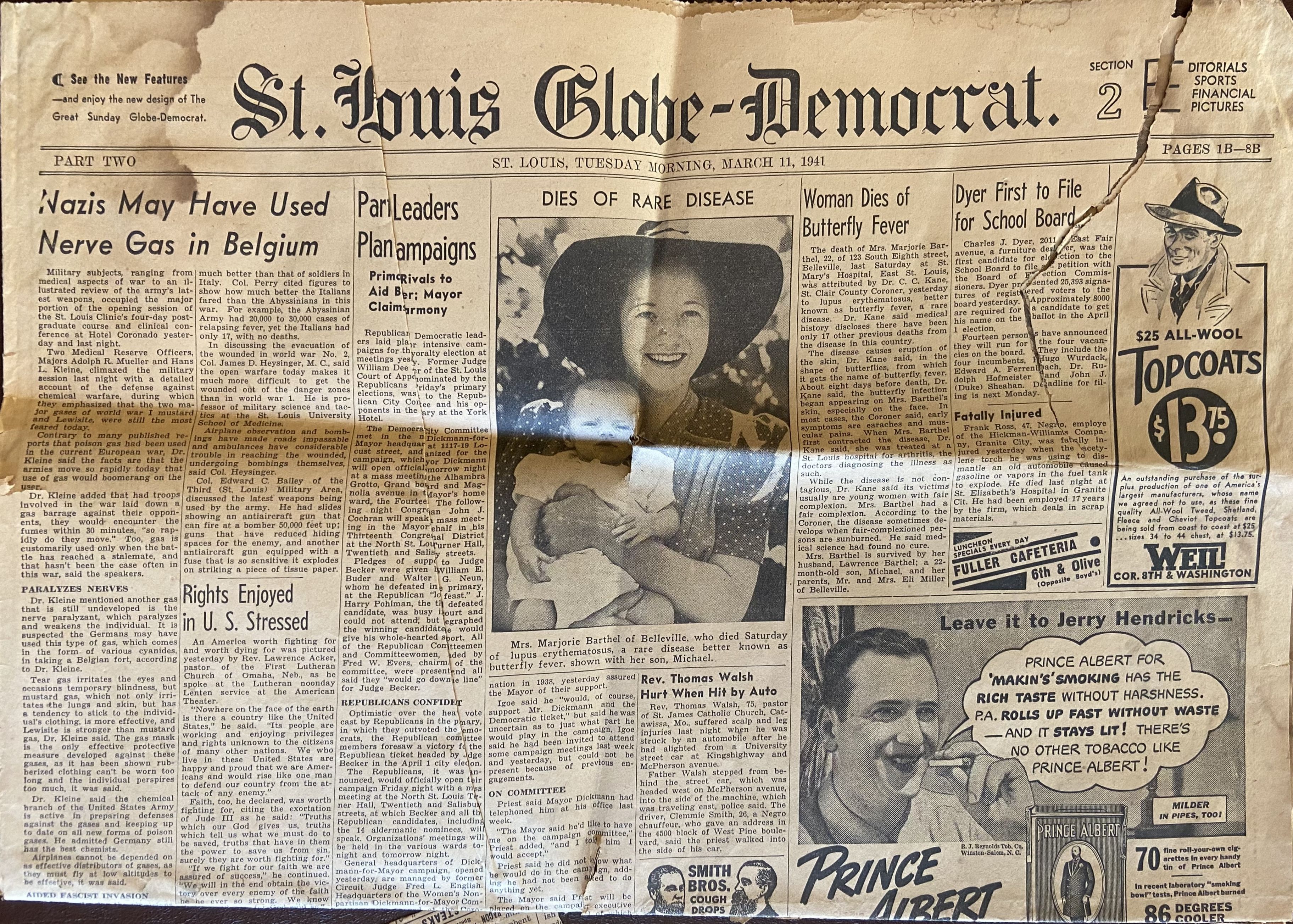 St Louis Globe Democrat 1941 March 11 page 1b