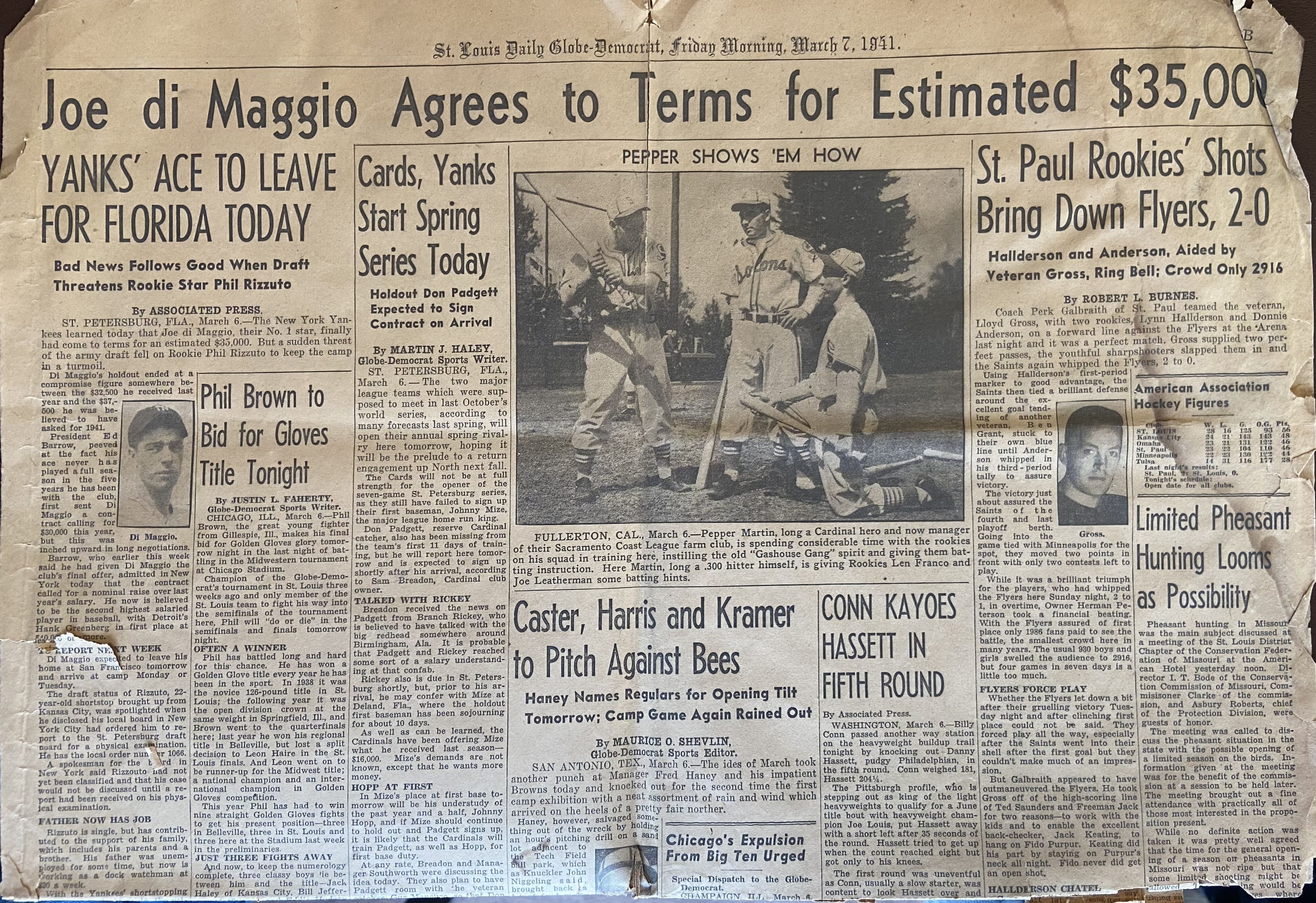St Louis Globe Democrat 1941 March 7 page 1a