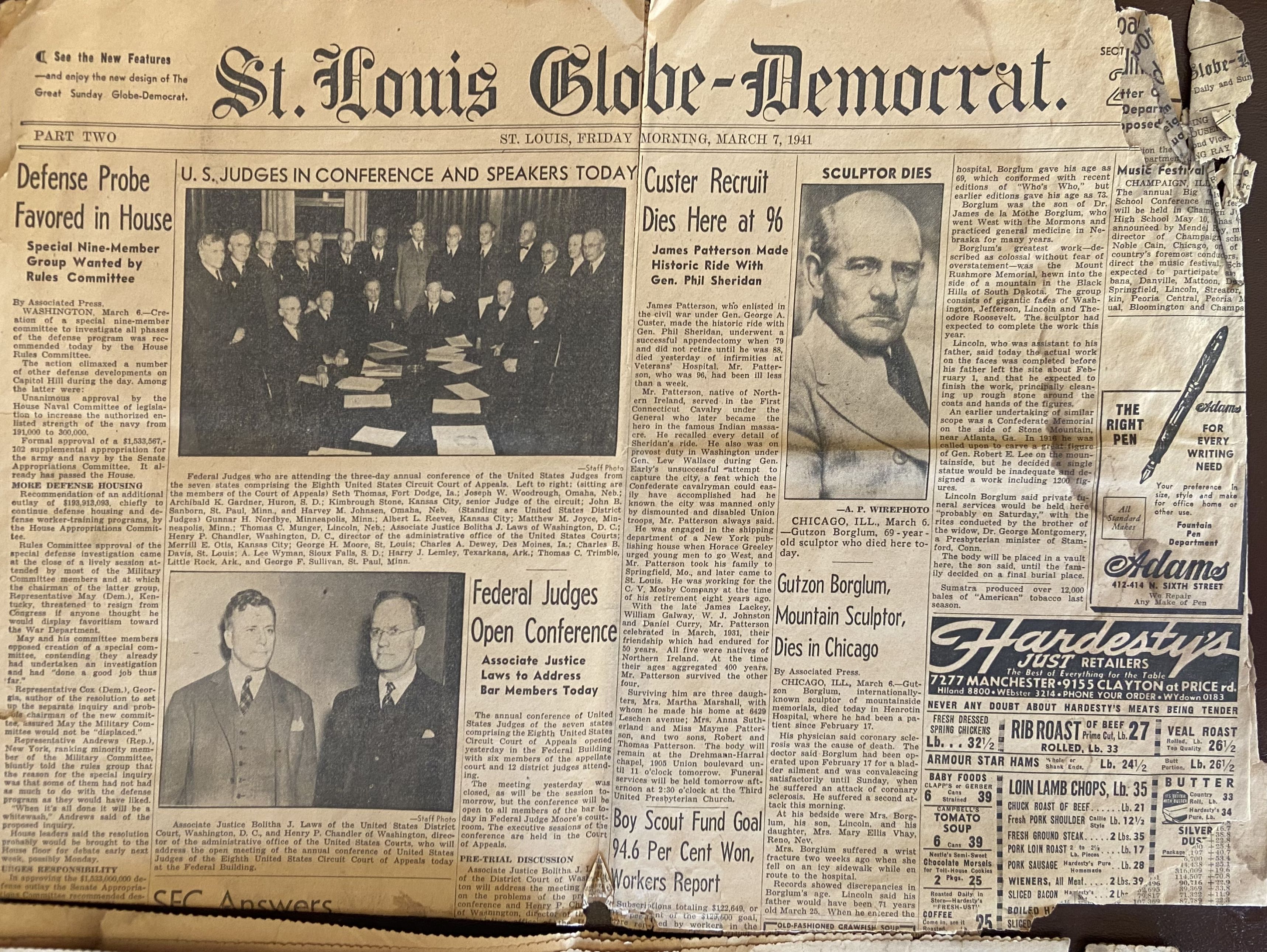 St Louis Globe Democrat 1941 March 7 page 1b