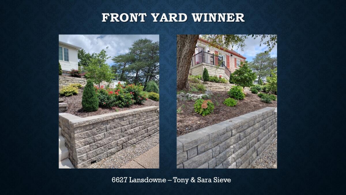 Front Yard Winner 6627 Lansdowne Tony & Sara Sieve