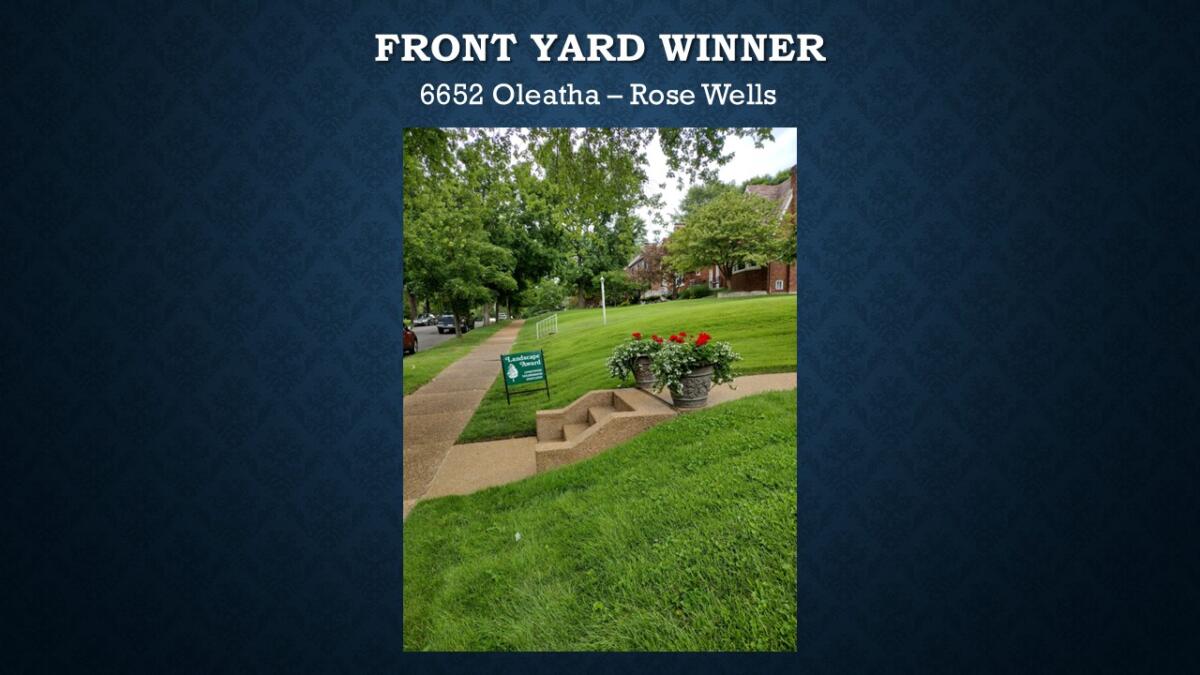 Front Yard Winner 6652 Oleatha Rose Wells