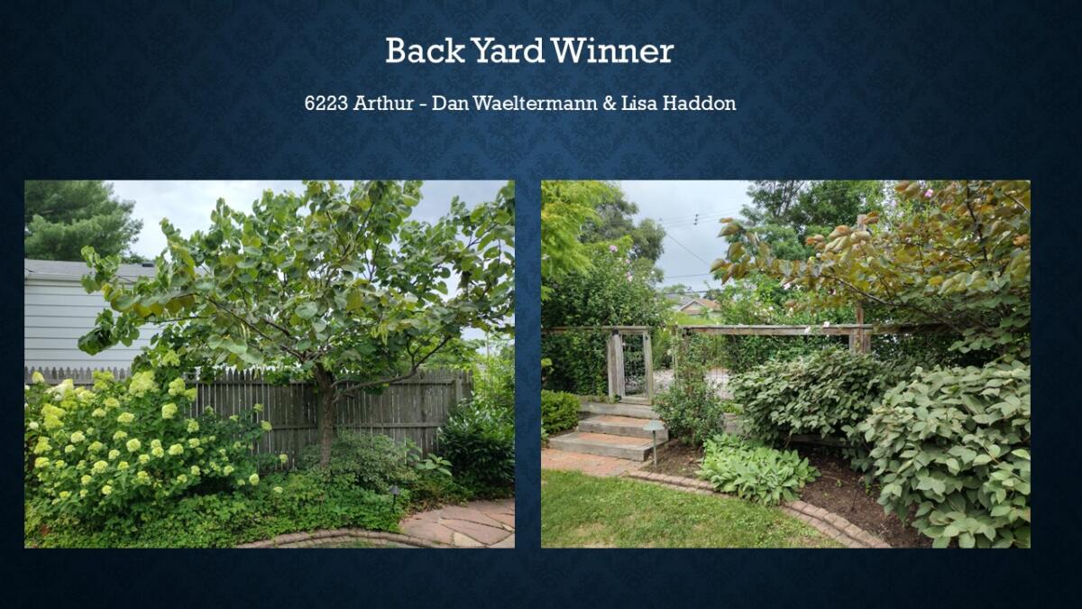 Back Yard Winner 6223 Arthur Dan Waeltermann & Lisa Haddon